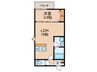 LECOCON中川Ⅱ 1LDKの間取り