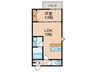LECOCON中川Ⅱ 1LDKの間取り