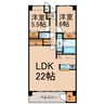 セント・アロマ 2LDKの間取り