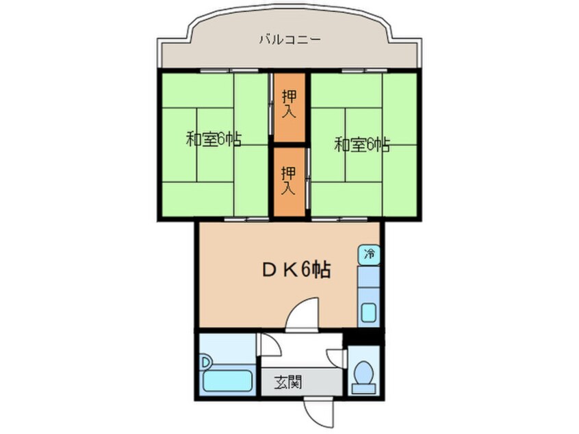 間取図 サンハイツ中駒