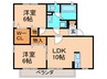ハイライズ吉田 2LDKの間取り