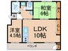 鍋屋上野住宅５号棟(401) 2LDKの間取り
