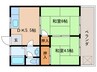 コ－ポ上野 2DKの間取り