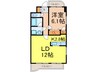 綾羽アネックス葵 1LDKの間取り
