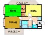 セイント江口 2DKの間取り