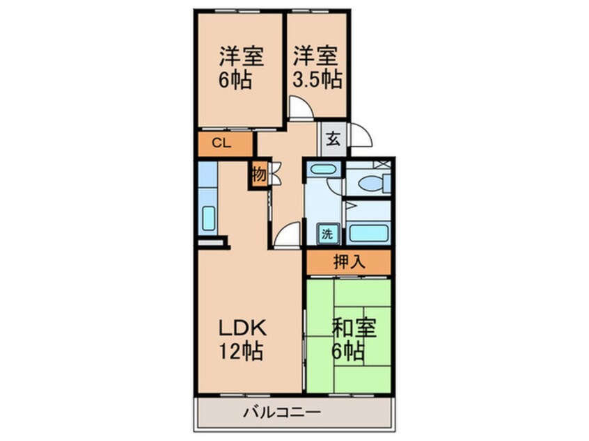 間取図 ア－バンドエル茶屋ヶ坂