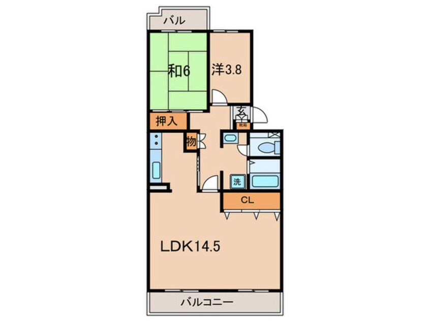 間取図 ア－バンドエル茶屋ヶ坂