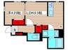 リーブルファイン源兵衛町 1LDKの間取り