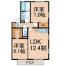 ウィング白羽根 2LDKの間取り