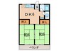 かりがねハイツ 2DKの間取り