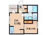 クレセント香呑町 1DKの間取り