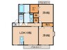 プランド－ル香流 2LDKの間取り