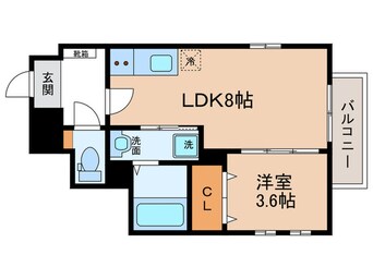 間取図 Ｃｈｅｒｉｍ築地口Ⅲ