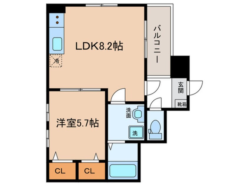 間取図 Ｃｈｅｒｉｍ築地口Ⅲ