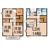 平和ヶ丘ＹＯﾊｳｽ 3LDKの間取り