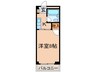 竹原ハイツ 1Kの間取り