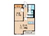 ホリ－ステ－ジ城山 1LDKの間取り