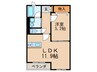 ホリ－ステ－ジ城山 1LDKの間取り