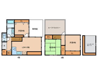 間取図 六供町二丁目貸家