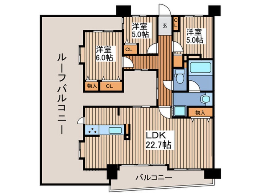 間取図 ﾗｲｵﾝｽﾞﾏﾝｼｮﾝ築地口弐番館(1301)