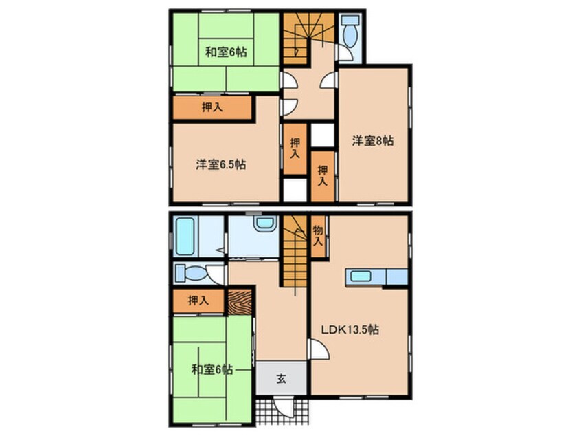 間取図 多治見市大藪町貸家