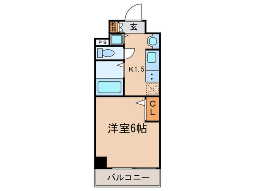 間取図 ﾌﾟﾚｻﾝｽSAKAEﾘﾊﾞｰｽﾀｲﾙ(503)