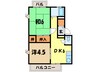 エトワール港楽 2DKの間取り