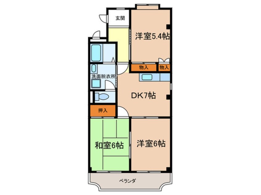 間取図 ブル－ムバンノ