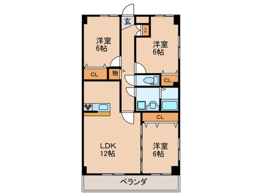 間取図 セレニ－ル 香流