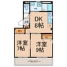 グリーンヒルズ２１ 2DKの間取り