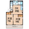 グリーンヒルズ２１ 2DKの間取り