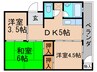 高間コ－ポ 3DKの間取り