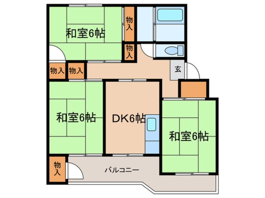 間取図 野立ハイツB棟(501)