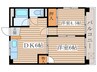 クインビル 2DKの間取り