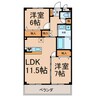 コーポ椿５ 2LDKの間取り