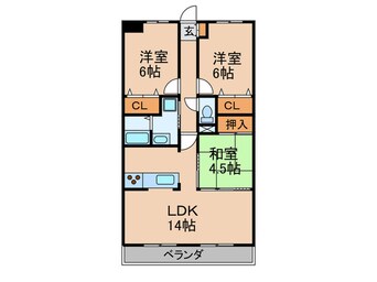 間取図 ヴェルベデ－レ陸前