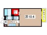 クレ－ル皐 1Kの間取り