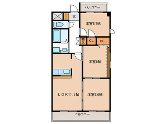 間取図 ドリ－ムシティ住吉Ｂ棟