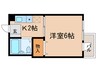 中西ビル 1Kの間取り
