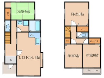 間取図 ＣＡＳＡ　ＴＯＲＩＢＡＭＩ