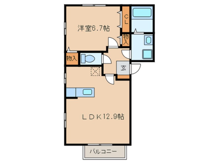 間取図 ルミエール清洲Ａ