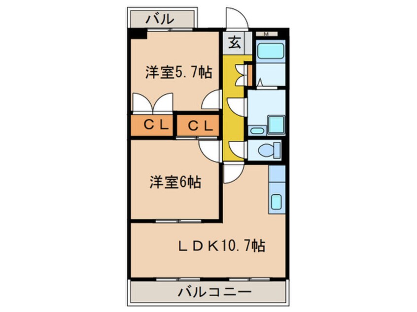 間取図 コンフォ－ル南川