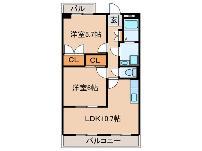 間取り図 コンフォ－ル南川