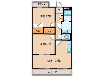 間取図 コンフォ－ル南川