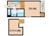 椿家 1Kの間取り