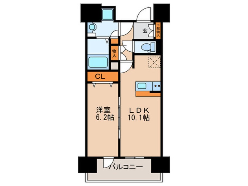 間取図 ﾌﾟﾚｻﾝｽ丸の内ﾘﾗﾃｨ(301)