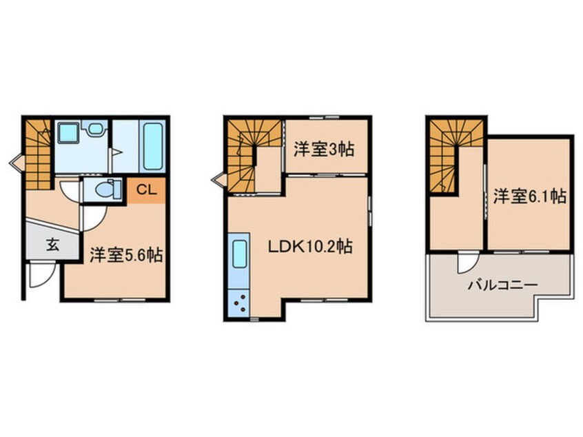 間取図 仮）鳴子高根Ｓ貸家