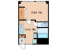 スタービル 1DKの間取り