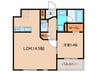 ヴェルデフォレスタ木曽川 1LDKの間取り