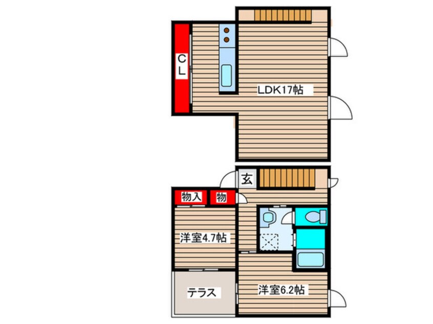 間取図 ユニキュ－ブ砂田